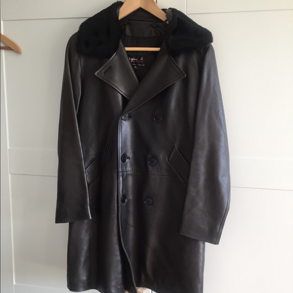 Agnes B, leather jacket size 0